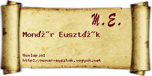 Monár Euszták névjegykártya